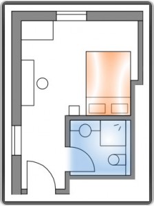Hotelzimmer: Snowboarden